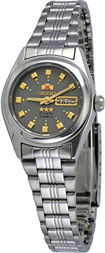 Orient #bnq1x003k women s stainless steel 3 star grey dial day da…