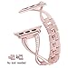 Moonooda Stainless Steel Watch Band compatible with apple watch band 42mm 44mm, Women Girl Fashion Wristband Replacement for iWatch Series 6 5 4 44mm, and 3 2 1 42mm,Rose Gold