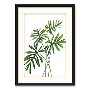 Black Framed Canvas Wall Art Nordic Style Plant Home Artwork Decoration for Living Room, Bedroom - 23x31 inches