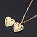 U7 I Love You Necklace that Hold Pictures 18K Gold Plated Heart Pendant Women Photo Locket Jewelry