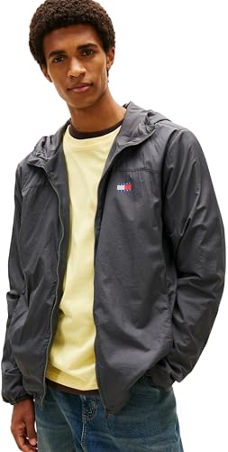 TJM Fleece Chicago Jacket EXT DM0DM22291 Veste coupe-vent pour homme Gris (Noir délavé), M, Gris (noir délavé), M