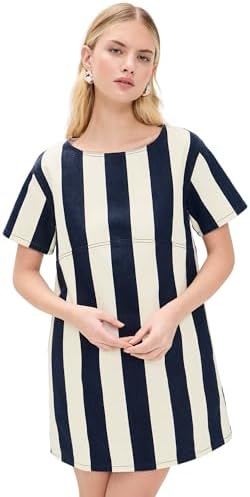 sahara mini dress simon miller Simon Miller Sahara Striped Denim Dress | Green