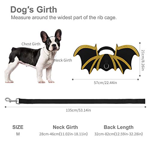 Legendog Halloween Costumes for Dogs, Dog Halloween Bat Costume for Dogs, Cool Pet Halloween Costumes for Dogs, Bat Wings for Dogs with Dog Leash and Pumpkin Bells