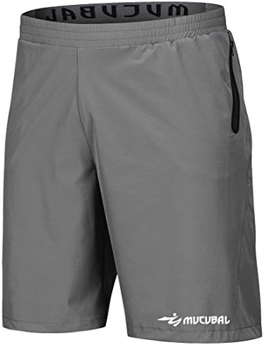 Men's Running Shorts Quick Dry Lightweight Training Fitness Gym Sport Shorts Male with Reflective Zip Pockets