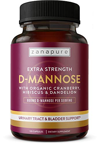 D-Mannose Capsules with 800MG D-Mannose Powder Per SVG | Organic Cranberry & Hibiscus, Fast Effective Relief for UTIs, Urinary Tract Cleanse & Bladder Health Support, Ultimate Cleanse, 60 Vegan Svgs