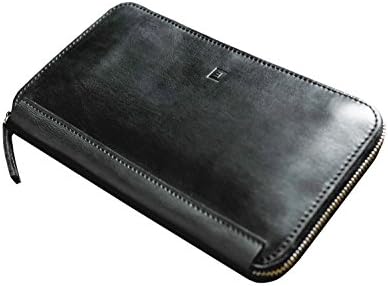 Leather wallet for men women unisex. Clutch wallet, money clip. Pouch Bag (black)