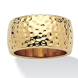 14k Yellow Gold-Plated Hammered-Style Band (10mm)