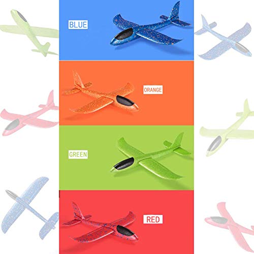 O-Toys 4 Pack Airplane Toy for Kids Throwing Foam Plane Set Large Indoor Outdoor Flying Toy for Boys Girls - Throw Planes Playing on Garden Beach Park (19 Inch)