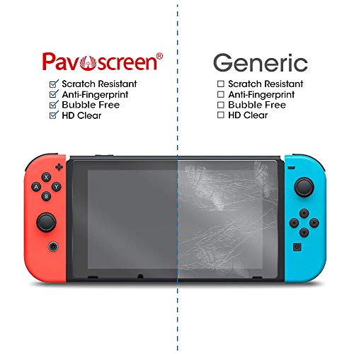Pavoscreen for Nintendo Switch Screen Protector Anti Blue Light Glass, Blocking UV Light ,Reduce Eyes Fatigue and Eyes Strain Screen Filter for Nintendo Switch 2017
