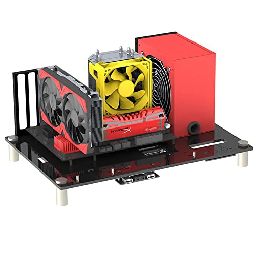 EDIY MATX PC Case Test Bench Acrylic Open Computer Case Micro-ATX Motherboard Overlock Computer Chassis DIY Mod Base Stand