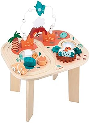 - Mesa de 8 Actividades Dinosaurio - Primera Infancia - Estímulo - Motricidad Fina y Destreza - Madera FSC - A Partir de 12 Meses, J05825