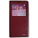 Galaxy Note 4 Case,Window View With Invisible Magnetic Closure Flip Leather Cover Folio Case Stand Card Holder Slot for Samsung Galaxy Note 4 (Plum)