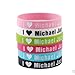 GoodBZ 6pcs I Love Michael Jackson Silicone Wristbands Bracelets,1D Wristbands