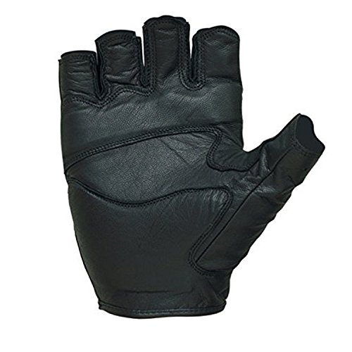 Castle Gel Fingerless Leather Motorcycle Gloves Black 3XL