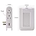 Finduat Wall Mount Charger Outlet With Dusk To Dawn Sensor LED Night Light, Surge-protected Power Socket Extender With 4 AC Outlet 2 USB Charging Ports for IPhone, Samsung, IPad, Phone Holder Slot