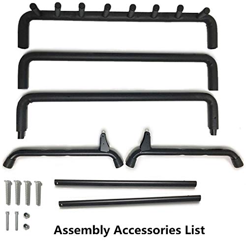 Ranch 7-Piece Guitar Rack - Multi Holder Stand for Electric Acoustic Guitars Bass Padded-Foam Rails- Black