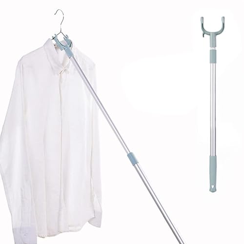 LIFKOME Retractable Clothes Pole Telescoping Long Reach Sticks 60-102cm  Adjustable Clothesline Pole with Hook Clothes Drying Fork Clothes Hook Pole 