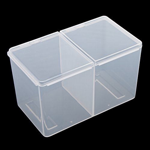 Fityle 2 Slot Clear Plastic Makeup Organizer Case Cosmetic Storage Box Jars for Cotton Ball Swap Makeup Pads Nail Wipes Dustproof - Thumbnail 5