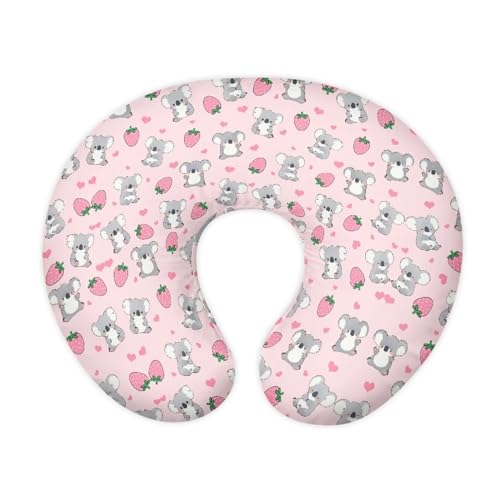 Qznuberone Baby Nursing Pillow Cover for Bottle Feeding, Breathable Soft Koala and Strawberry Nursing Pillow Case