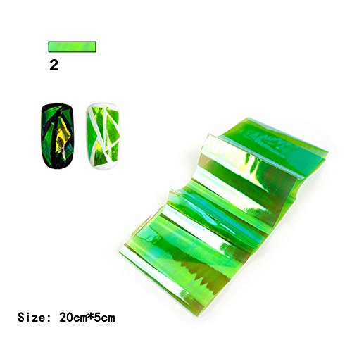 Warm Girl 12PC Explosion Models Symphony Irregular Broken Glass Nail Stickers Nail Aurora Platinum Paper Mirror Glass Paper