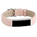 POY Replacement Bands Compatible for Fitbit Alta and Fitbit Alta HR, Genuine Leather Wristbands, Pink