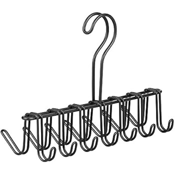 iDesign Classico Metal 14-Hook Horizontal Closet Organizer Rack for Ties, Belts, Hats, Purses, Towels, Jackets, 10.25