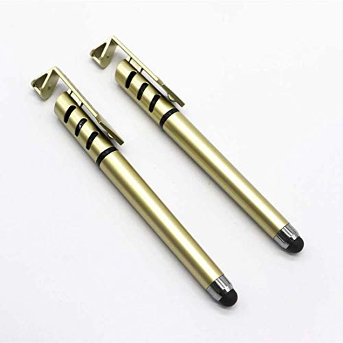 Gel Ink Pens Ballpoint Pens,Multifunction Creative Ballpoint Pen Three-in-One used as Cell Phone Stent,Touch Screen Writing Pen and Handwritten Ballpoint Pen,used in Home School Office(2 pcs,Gold)