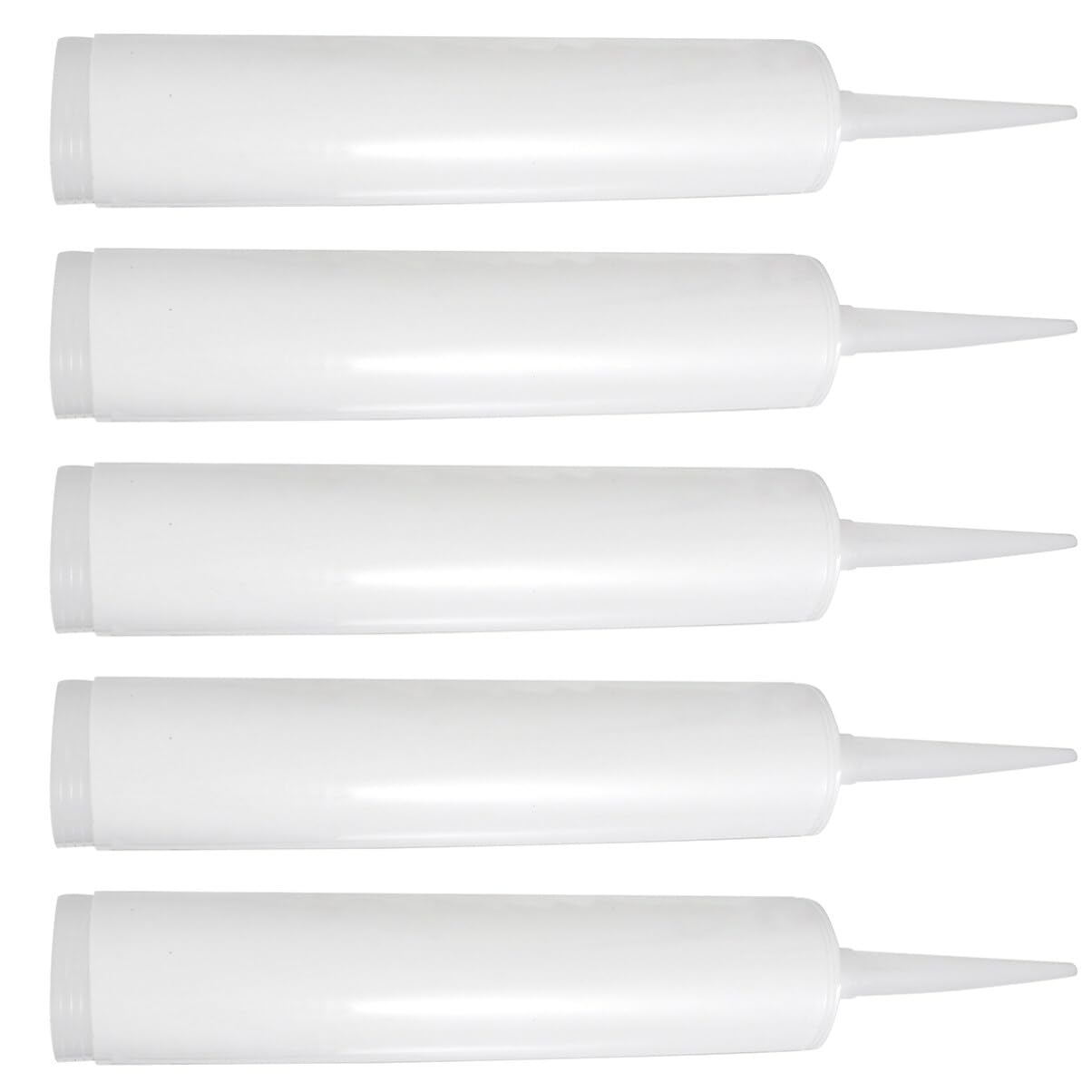 Cabilock Empty Caulk Tubes Refillable Plastic Sealant Tubes for Diy Home Improvement 13 Inch Reusable Mastic Tubes for Tile Window and Roof Repairs Durable Squeeze Nozzles