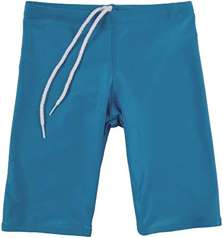 GaryM Kids Boys Solid Jammer Swim Suit Size 7-14 (14, Turquoise)