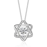 Heart Syndrome 925 Sterling Dainty Silver Fine Jewelry Silver CZ Pave Star of David Pendant Necklace for Women