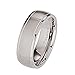 7mm Brushed Polished Grooved edges Titanium Wedding Ring Comfort Fit Band