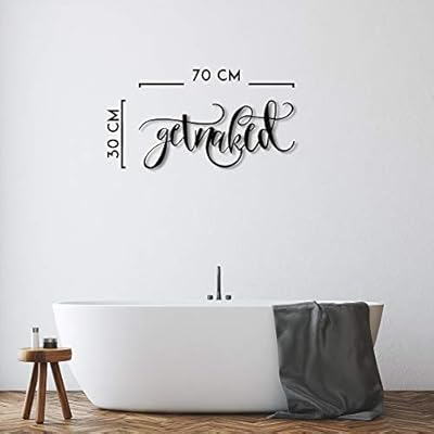northshire Get Naked Sign 30"x12" - Metal Wall Decor for Bathroom, Motivational Quoute Metal Wall Art 417UdLXdbPL
