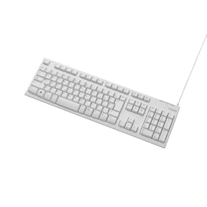 ELECOM キーボード メンブレン式 USB接続 108キー 1000万回高耐久 ホワイト