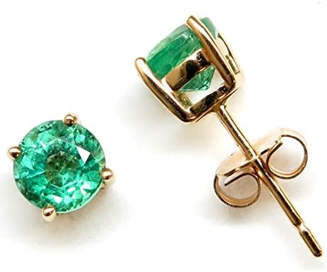 14k Gold 5mm AAA Emerald, Ruby, or Sapphire Stud Earrings