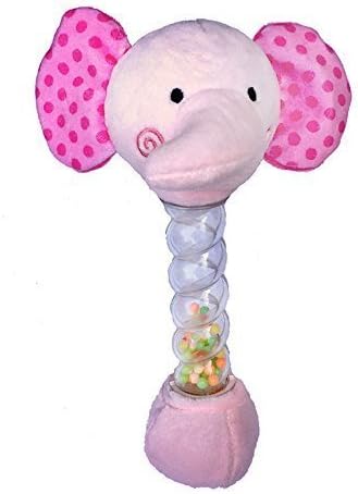 Crib Critters by Linzy Pink Elephant Baby rattle by Crib Critters