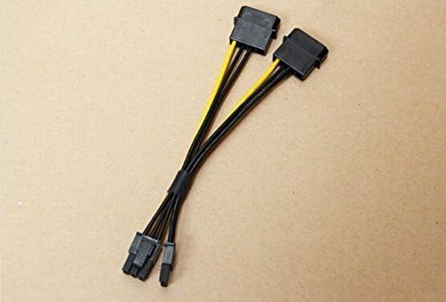 Tenext 8 Inch 2x Male SATA Power to 1x Male PCI Express 6 or 8 Pin Power Adapter Cable(Fulfilled by Amazon)