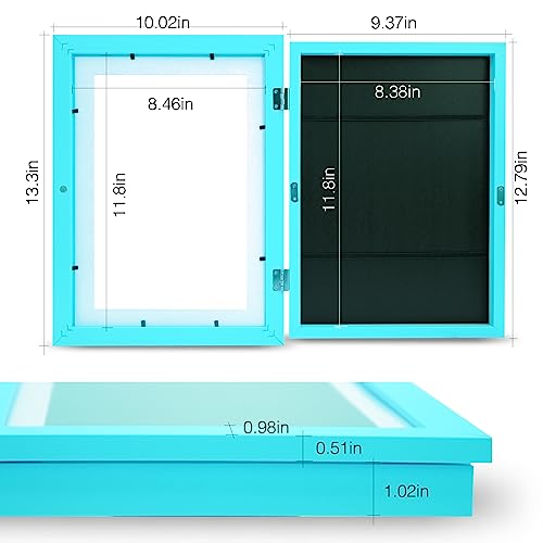 DSYSMIN Kids Art frame,Kids artwork frames changeable,Sank kids art frames,changeable artwork frames kids,art frames A4 Picture for Children Art Projects Home Office Drawing Storage(Blue)