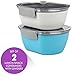 Zell Set of Two Lunch Boxes with Compartments & Snap Lock Lids | Removable Tray Dividers | BPA Free, Reusable Food Storage Containers | For Kids & Adults | Blue & Gray