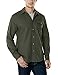 CQR Men's Flannel Long Sleeved Button-Up Plaid All Cotton Brushed Shirt, Solid(hof110) - Hunter Green, X-Large