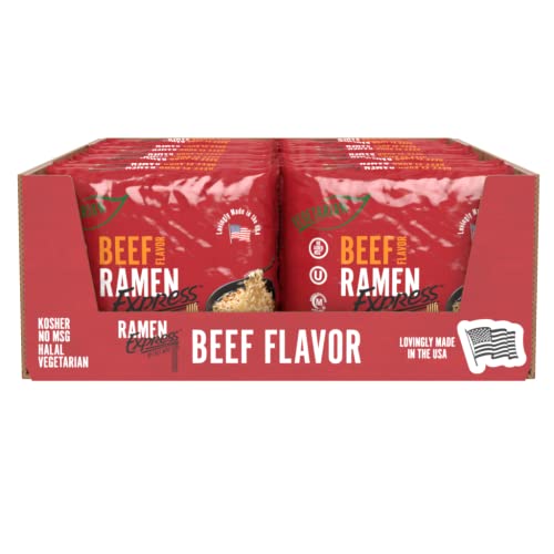 RAMEN EXPRESS Beef Flavor Ramen Noodle Packs, 3 Oz Each (Pack Of 24) by