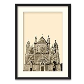 Ancient Architecture Theme Black Framed for Bedroom Livingroom