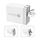 Quick Wall Charger 30W Qualcomm 3-Port USB Travel Cell Phone Fast Charging Foldable Plug Smart IC Charger Power Adapter for iPhone and More (White)