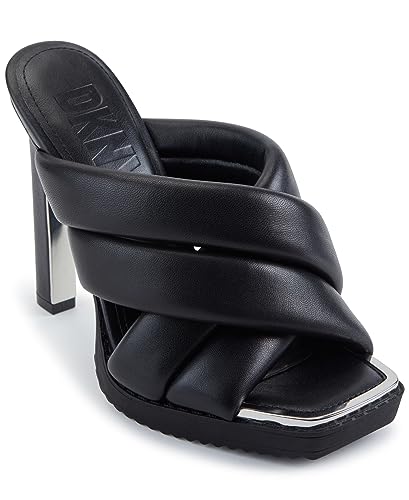 DKNY Women's Essential Open Toe Fashion Pump Heel Sandal Heeled, Black, 5