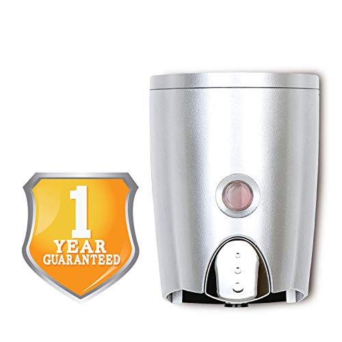 HOMEPLUZ Simply Silver Manual Wall Soap Dispenser 20 oz (580ml) - Durable Rust Resistant ABS Casing - Wall Mounted for Kitchen, Bathroom, Home Office, Hotel, Commercial Buildings