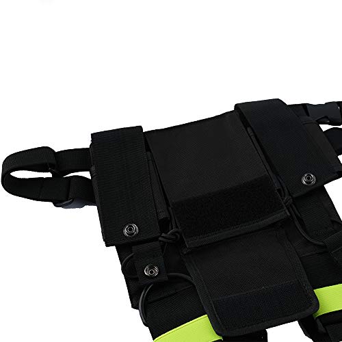 Saigain Radio Rig Chest Harness Bag Holster Holder Work Vest Rig Universal Hands Free for Two Way Radio Walkie Talkie(Rescue Essentials)