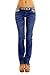 VIRGIN ONLY Women's Slim Fit Low Rise Straight Leg Denim Jeans (Dark Denim, Size 29)