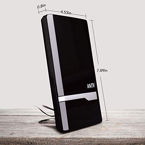 ANTV Radio Antenna, Indoor Amplified FM AM Antenna 50 Miles for Stereo Radio Audio Signals RF Broadcast Receiver Tuner, 6ft 75Ω FM Coaxial Cable and 6ft AM Cable