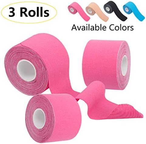High Lee Kinesiology Tape Precut, (3 Rolls Pack) Elastic Therapeutic Sports Tape - Pain Relief for Knee Shoulder and Elbow Ankle, Breathable, Waterproof, Latex Free, 2" x 16.5 feet Per Roll