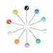 600 PCS Multi-Color Push Pins Map Tacks,1/8 inch Round Head with Stainless Point, 10 Assorted Colors (Each Color 60 PCS) in reconfigurable Container for Bulletin Board, Fabric Marking