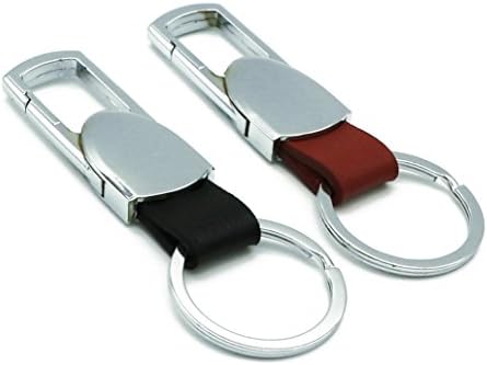 Viawow 2 Pcs Clip on Belt Loops Pants Buckle Leather Polished Sliver Keychain Car Key Chain Ring Holder Organizer(K223)